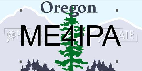 ME4IPA Oregon License Plate
