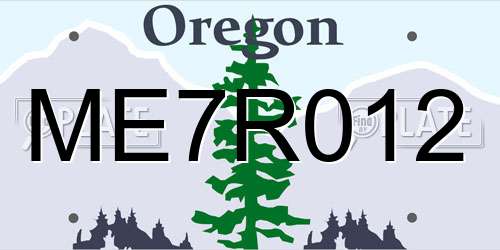 ME7R012 Oregon License Plate