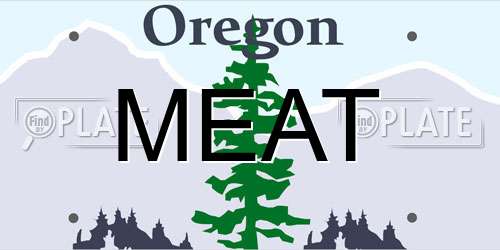 MEAT Oregon License Plate