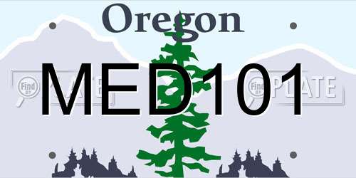 MED101 Oregon License Plate