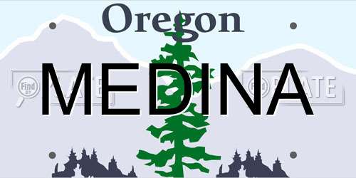 MEDINA Oregon License Plate