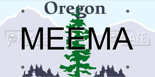 MEEMA Oregon License Plate