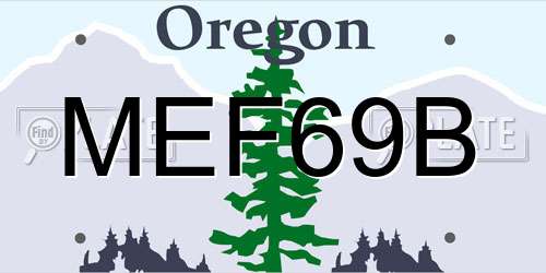 MEF69B Oregon License Plate