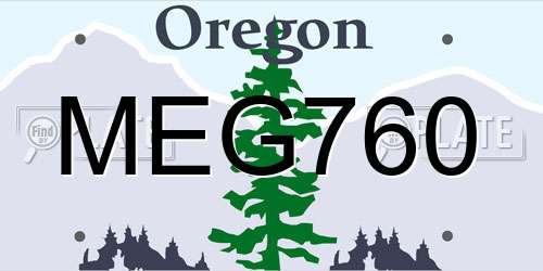 MEG760 Oregon License Plate