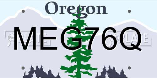 MEG76Q Oregon License Plate
