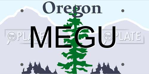 MEGU Oregon License Plate