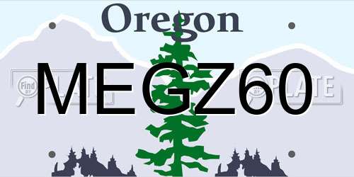 MEGZ60 Oregon License Plate
