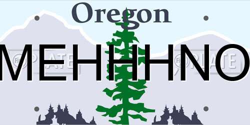 MEHHHNO Oregon License Plate