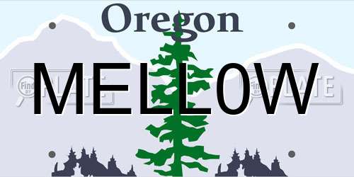 MELL0W Oregon License Plate