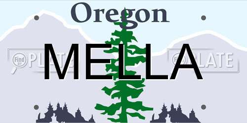 MELLA Oregon License Plate