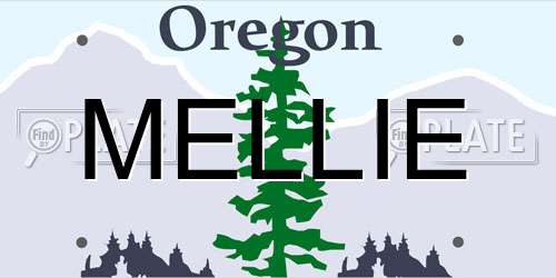 MELLIE Oregon License Plate