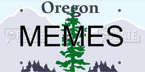 MEMES Oregon License Plate