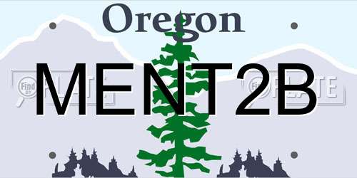MENT2B Oregon License Plate