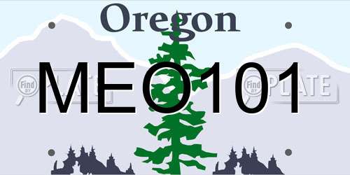 MEO101 Oregon License Plate