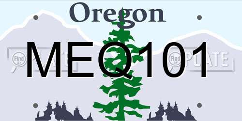MEQ101 Oregon License Plate