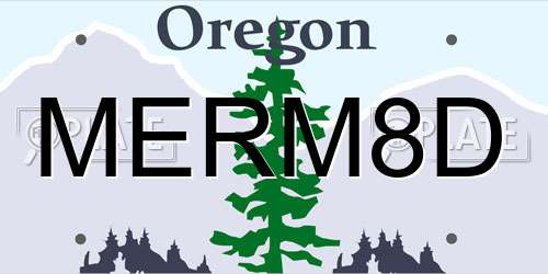 MERM8D Oregon License Plate