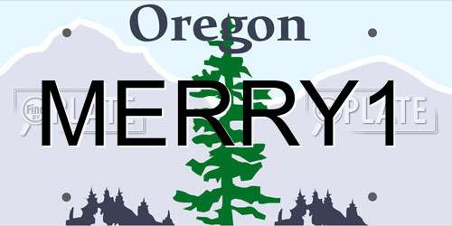 MERRY1 Oregon License Plate