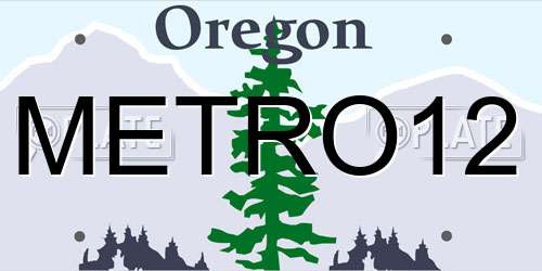 METRO12 Oregon License Plate