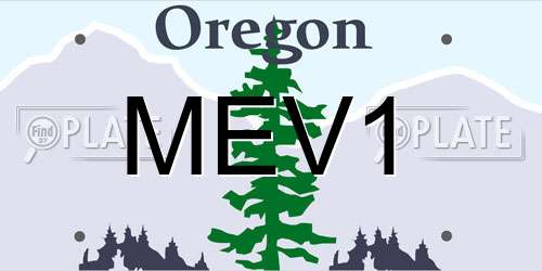 MEV1 Oregon License Plate