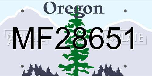 MF28651 Oregon License Plate