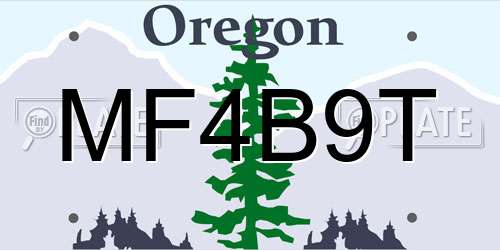 MF4B9T Oregon License Plate
