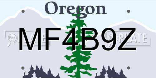 MF4B9Z Oregon License Plate