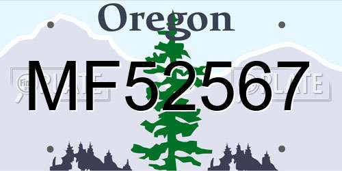 MF52567 Oregon License Plate
