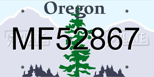 MF52867 Oregon License Plate