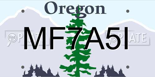 MF7A5I Oregon License Plate