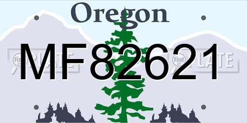 MF82621 Oregon License Plate