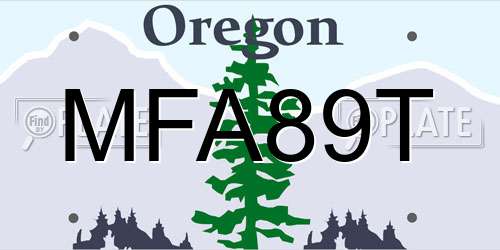 MFA89T Oregon License Plate