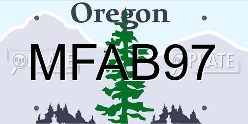 MFAB97 Oregon License Plate
