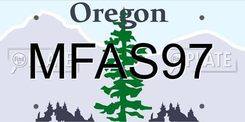 MFAS97 Oregon License Plate