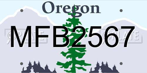MFB2567 Oregon License Plate