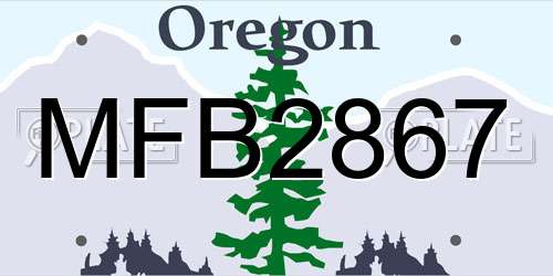 MFB2867 Oregon License Plate