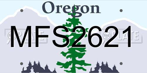 MFS2621 Oregon License Plate