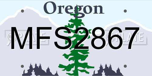 MFS2867 Oregon License Plate