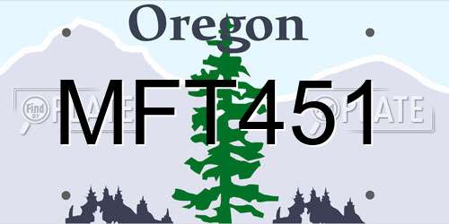 MFT451 Oregon License Plate