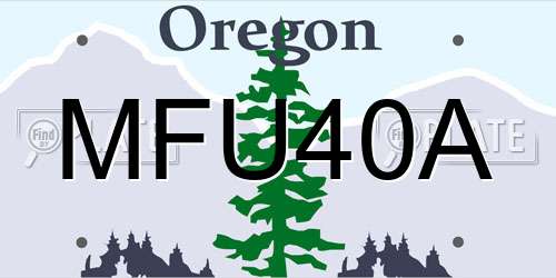 MFU40A Oregon License Plate