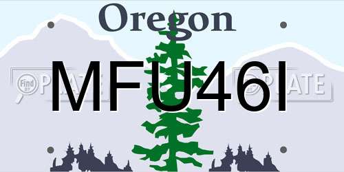 MFU46I Oregon License Plate