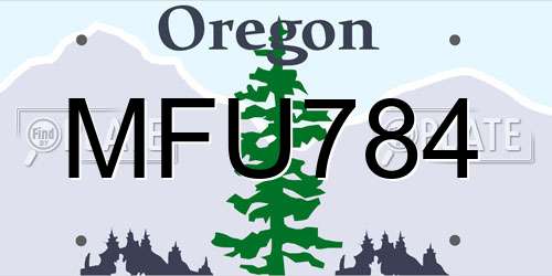 MFU784 Oregon License Plate