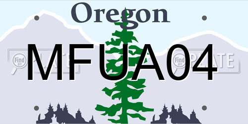 MFUA04 Oregon License Plate