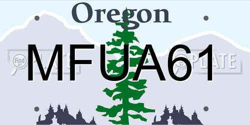 MFUA61 Oregon License Plate