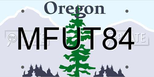 MFUT84 Oregon License Plate