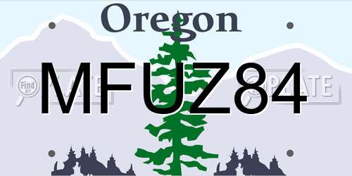 MFUZ84 Oregon License Plate