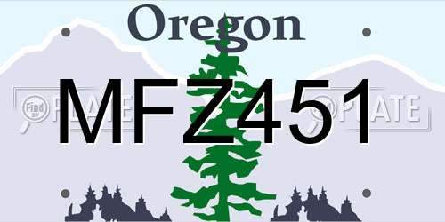 MFZ451 Oregon License Plate