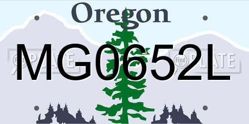 MG0652L Oregon License Plate