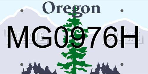 MG0976H Oregon License Plate