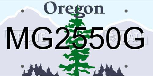 MG2550G Oregon License Plate
