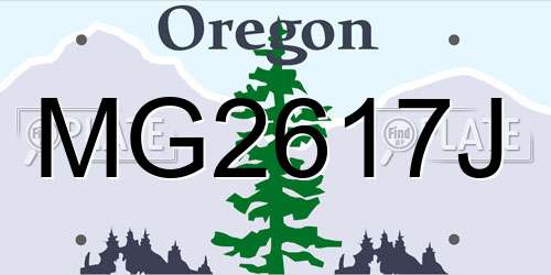 MG2617J Oregon License Plate
